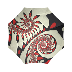 Red Black and White Spiral Foldable Umbrella (Model U01)