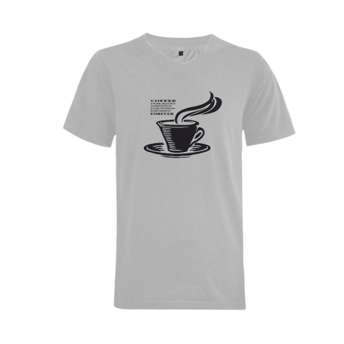 Coffee! Men's V-Neck T-shirt  Big Size(USA Size) (Model T10)