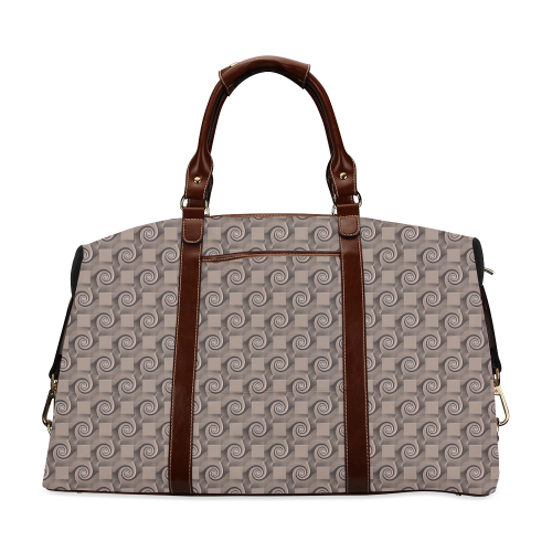 3D SQUARES SPIRALS MOSAIC pattern - brown beige Classic Travel Bag (Model 1643)