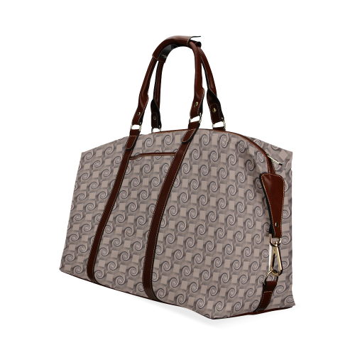 3D SQUARES SPIRALS MOSAIC pattern - brown beige Classic Travel Bag (Model 1643)