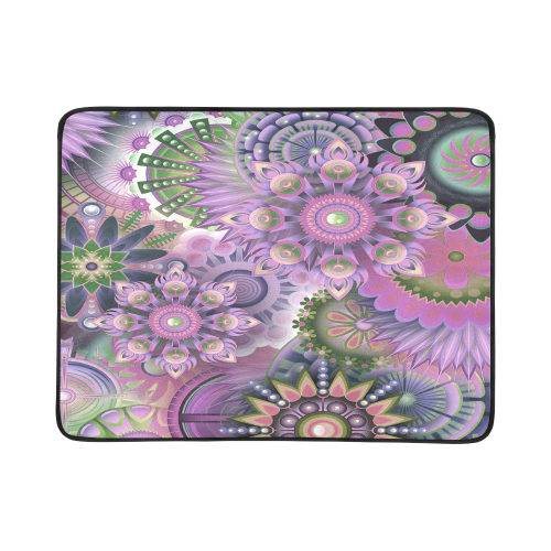 Flowering Fractal Purple Whimsy Beach Mat 78"x 60"
