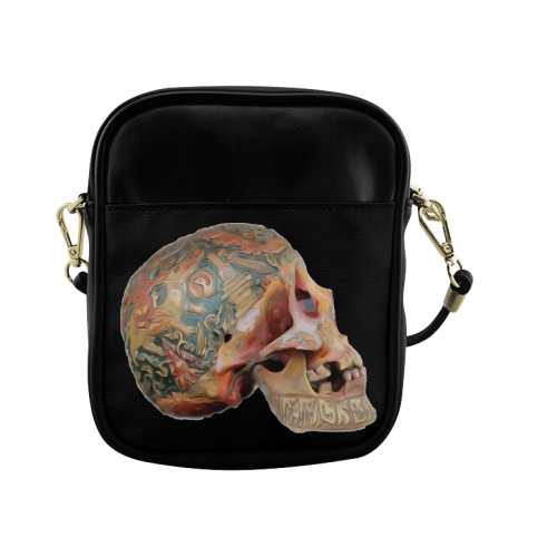 Colored Human Skull Sling Bag (Model 1627)