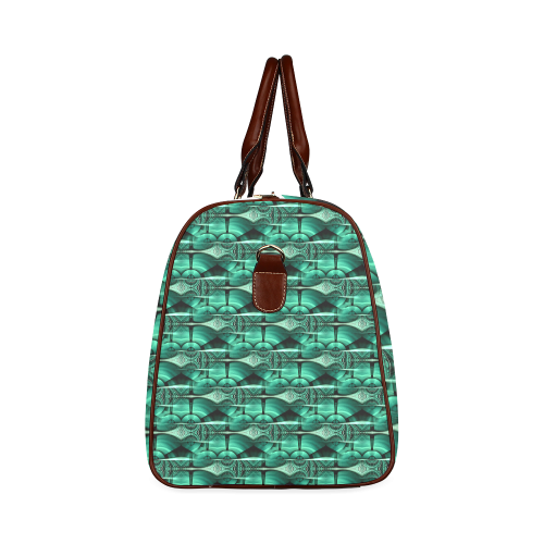 3D Kaleidoscope MOSAIC pattern - ocean green Waterproof Travel Bag/Small (Model 1639)