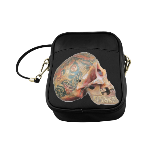 Colored Human Skull Sling Bag (Model 1627)