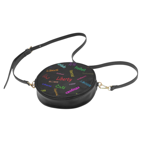 Freedom in several languages Round Sling Bag (Model 1647)