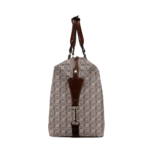 3D SQUARES SPIRALS MOSAIC pattern - brown beige Classic Travel Bag (Model 1643)