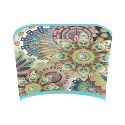 Flowering Fractal Green Whimsy Bandeau Top