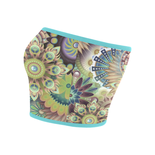 Flowering Fractal Green Whimsy Bandeau Top