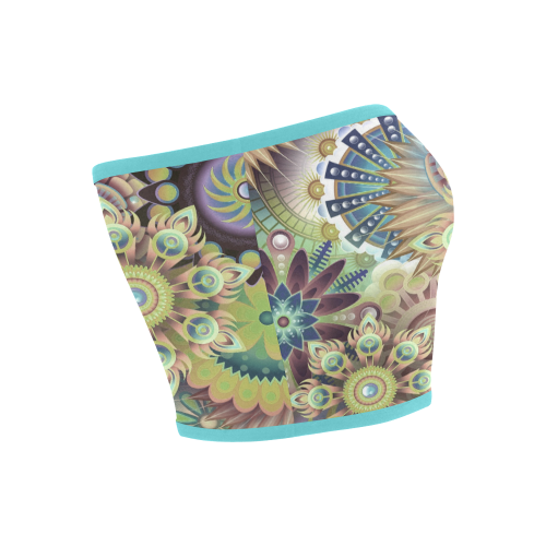 Flowering Fractal Green Whimsy Bandeau Top