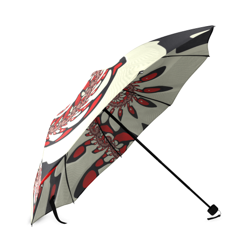 Red Black and White Spiral Foldable Umbrella (Model U01)