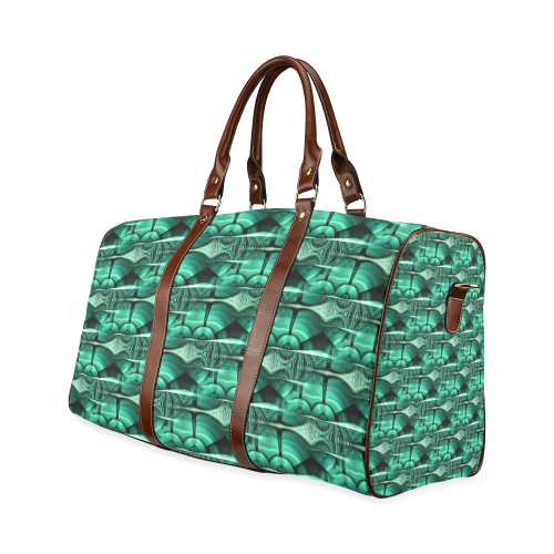 3D Kaleidoscope MOSAIC pattern - ocean green Waterproof Travel Bag/Small (Model 1639)
