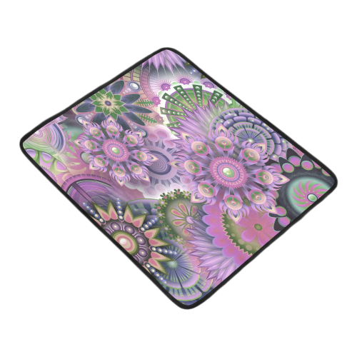 Flowering Fractal Purple Whimsy Beach Mat 78"x 60"