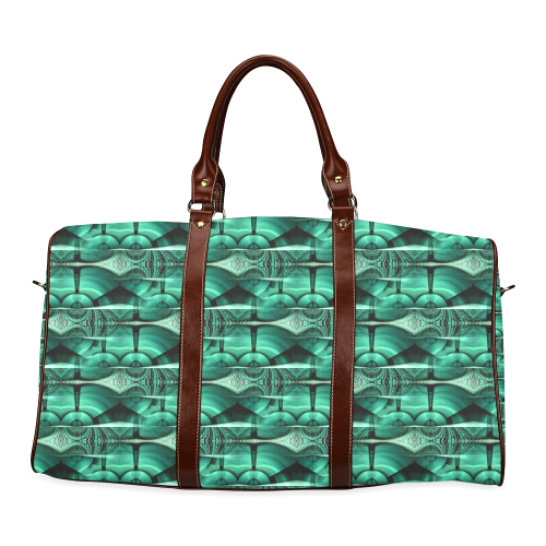 3D Kaleidoscope MOSAIC pattern - ocean green Waterproof Travel Bag/Small (Model 1639)