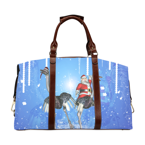 Funny ostrich with Santa Claus Classic Travel Bag (Model 1643)