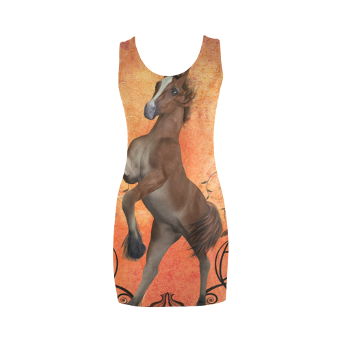 Awesome, cute foal with floral elements Medea Vest Dress (Model D06)