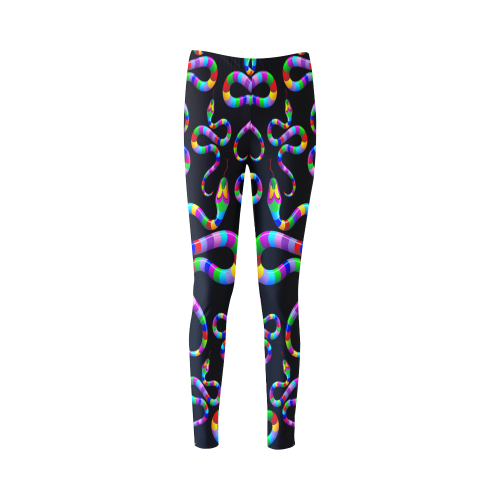 Snake Psychedelic Rainbow Colors Cassandra Women's Leggings (Model L01)