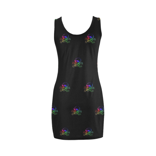 Skull 816 (Halloween) rainbow pattern Medea Vest Dress (Model D06)