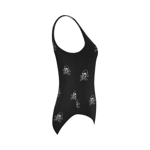 Skull 816 (Halloween) pattern Vest One Piece Swimsuit (Model S04)