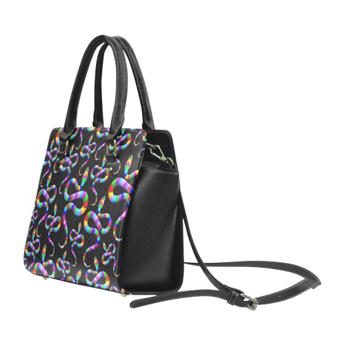 Snake Psychedelic Rainbow Colors Classic Shoulder Handbag (Model 1653)