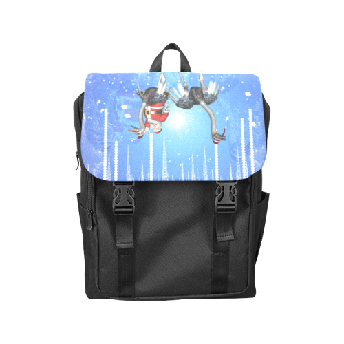 Funny ostrich with Santa Claus Casual Shoulders Backpack (Model 1623)