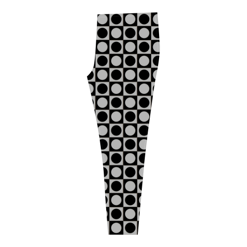 Modern DOTS in SQUARES pattern - black white Cassandra Women's Leggings (Model L01)