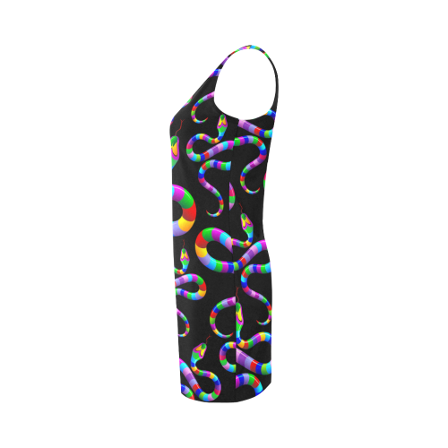 Snake Psychedelic Rainbow Colors Medea Vest Dress (Model D06)