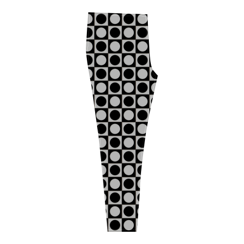 Modern DOTS in SQUARES pattern - black white Cassandra Women's Leggings (Model L01)