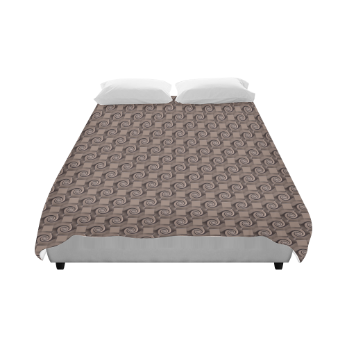 3D SQUARES SPIRALS MOSAIC pattern - brown beige Duvet Cover 86"x70" ( All-over-print)