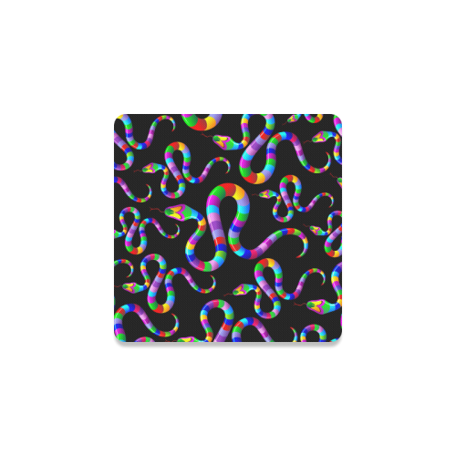 Snake Psychedelic Rainbow Colors Square Coaster