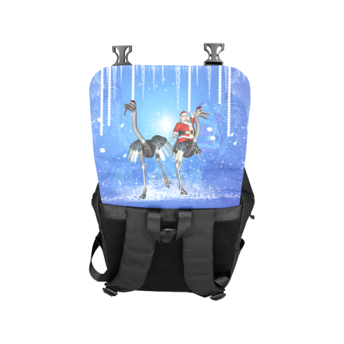 Funny ostrich with Santa Claus Casual Shoulders Backpack (Model 1623)