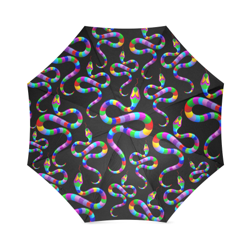 Snake Psychedelic Rainbow Colors Foldable Umbrella (Model U01)