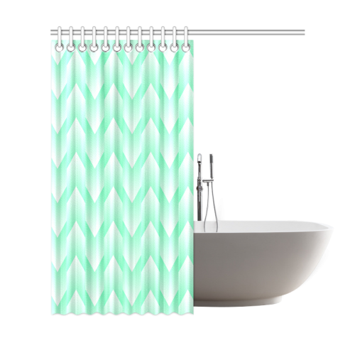 Mint Green and White Pattern Shower Curtain 69"x72"