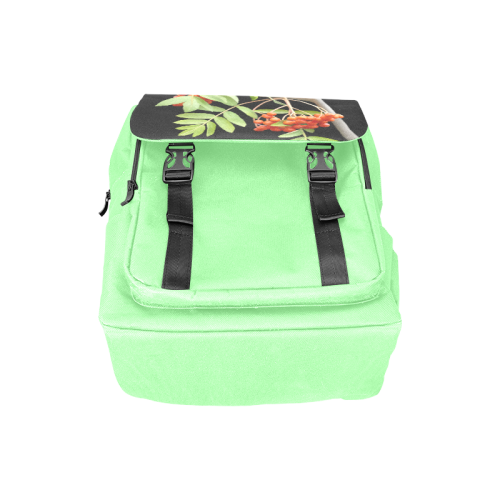 Rowan tree watercolor on green Casual Shoulders Backpack (Model 1623)