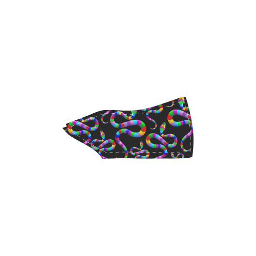 Snake Psychedelic Rainbow Colors Men's Slip-on Canvas Shoes (Model 019)