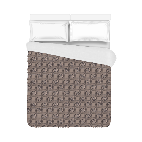 3D SQUARES SPIRALS MOSAIC pattern - brown beige Duvet Cover 86"x70" ( All-over-print)