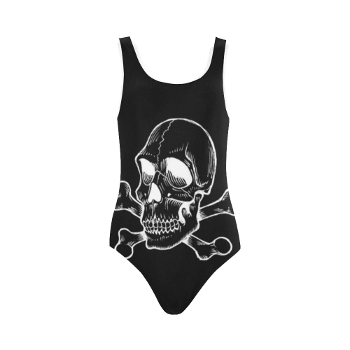 Skull 816 (Halloween) Vest One Piece Swimsuit (Model S04)