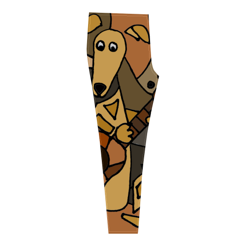 Funny Greyhound Dog Playing Guitar Abstract Cassandra Women's Leggings (Model L01)