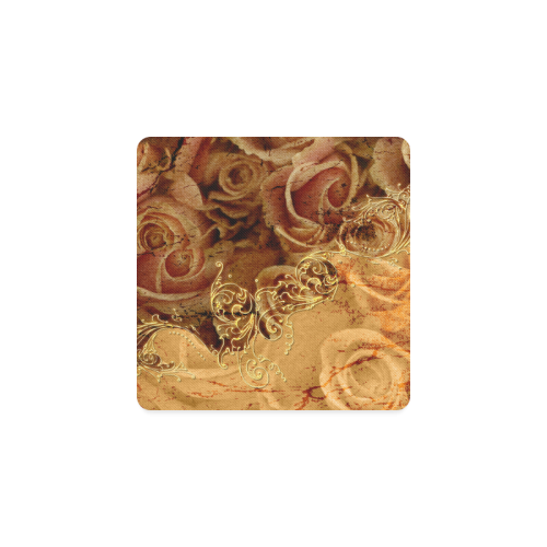 Wonderful vintage design with roses Square Coaster