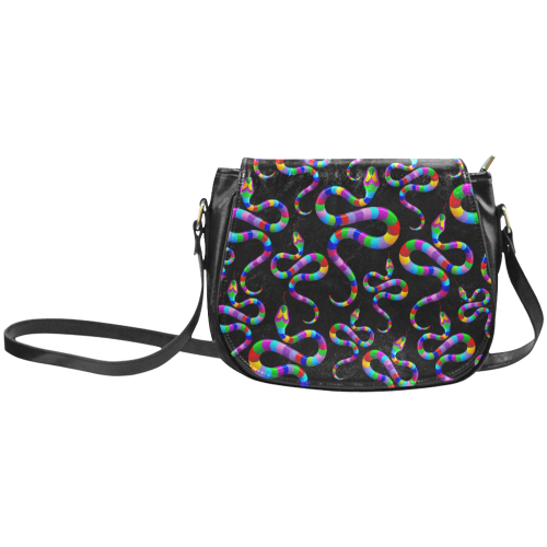 Snake Psychedelic Rainbow Colors Classic Saddle Bag/Small (Model 1648)