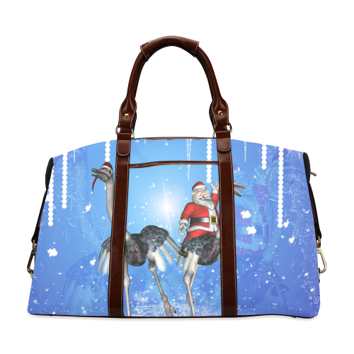 Funny ostrich with Santa Claus Classic Travel Bag (Model 1643)