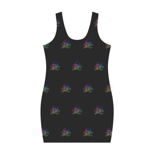 Skull 816 (Halloween) rainbow pattern Medea Vest Dress (Model D06)