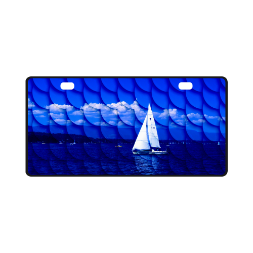 sailing blue and fishscales License Plate