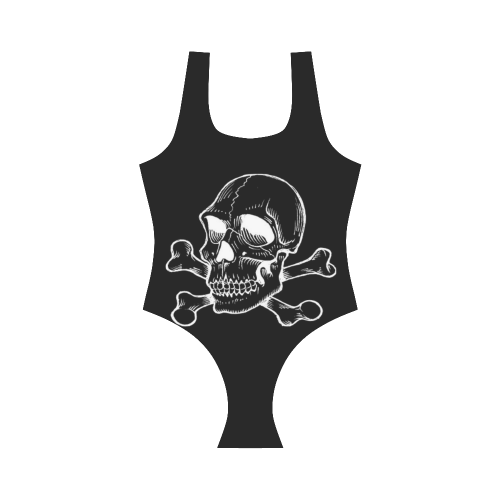 Skull 816 (Halloween) Vest One Piece Swimsuit (Model S04)