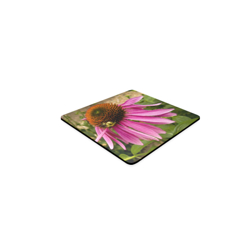 Coneflower and bee Square Coaster