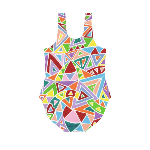 Triangulation Vest One Piece Swimsuit (Model S04)