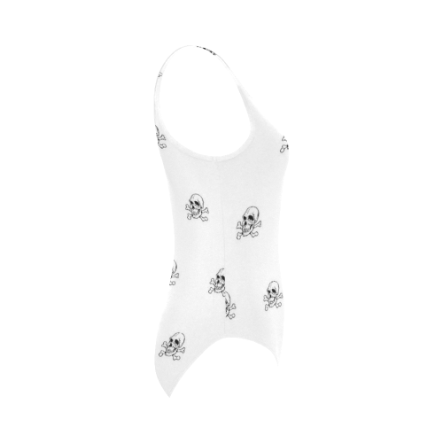 Skull 816 white (Halloween) pattern Vest One Piece Swimsuit (Model S04)