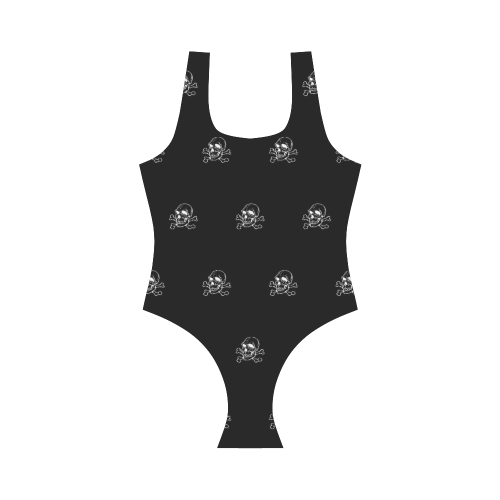 Skull 816 (Halloween) pattern Vest One Piece Swimsuit (Model S04)