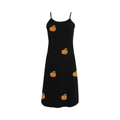 Halloween pumpkin 2 pattern Alcestis Slip Dress (Model D05)