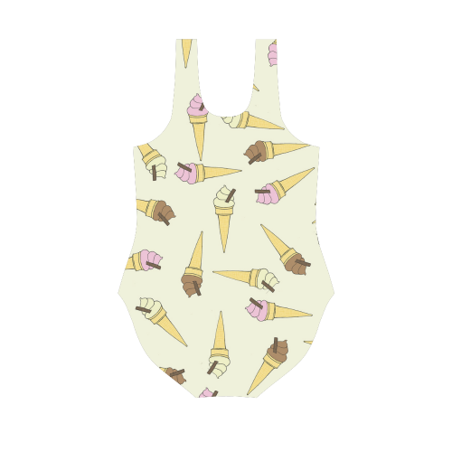 Neapolitan Ice Cream Vest One Piece Swimsuit (Model S04)