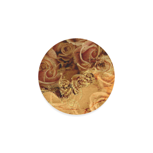 Wonderful vintage design with roses Round Coaster